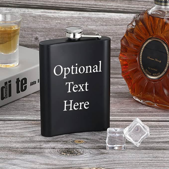 Custom Engraved Black Flask